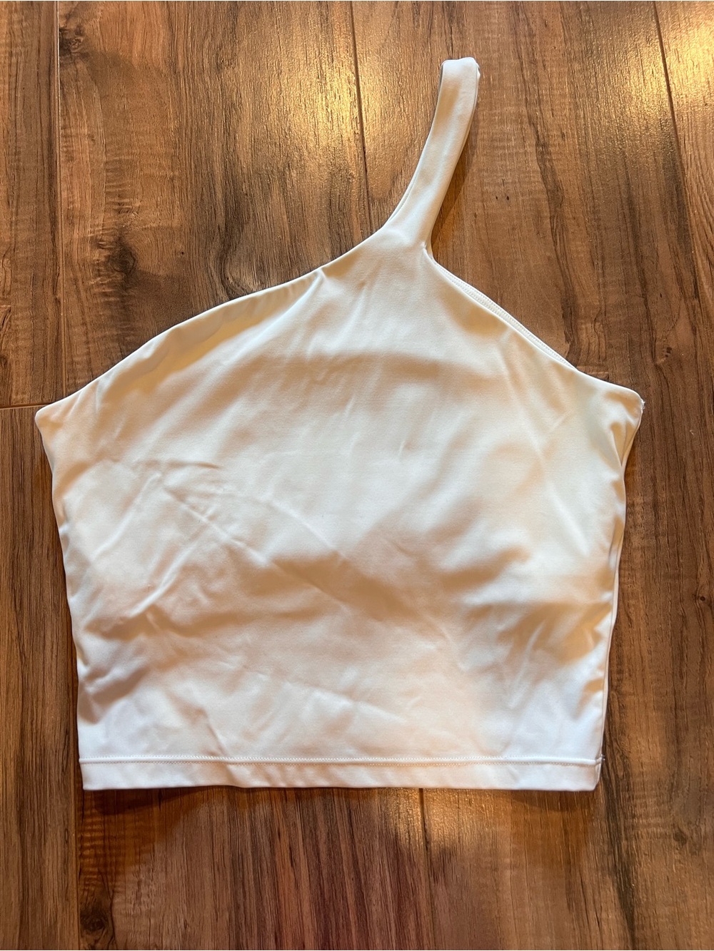 White One-Shoulder Crop Top